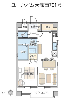 【間取り】 | ユーハイム大濠西