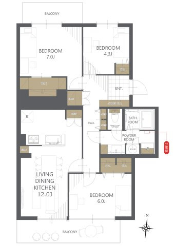 【間取り】千里緑丘住宅壱七号棟 