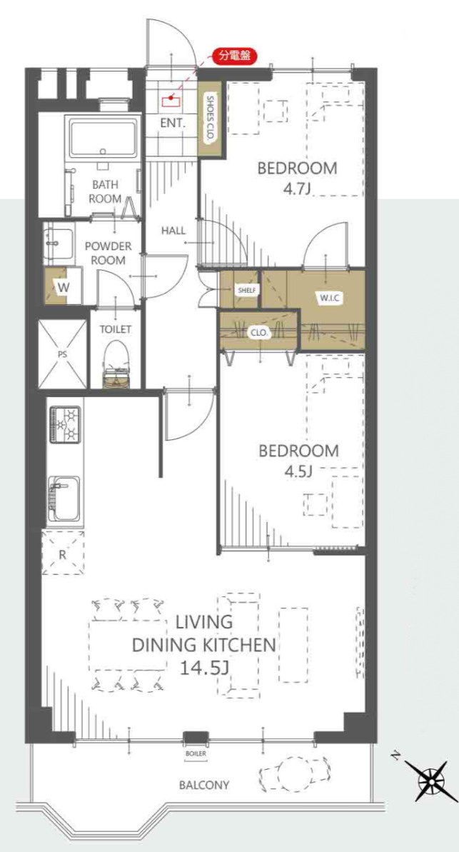 近鉄ハイツ六実の間取り