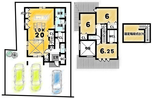 鳥居前町の参考プラン|建物新築参考プラン：価格２３９９万円・建物面積９９.２３㎡