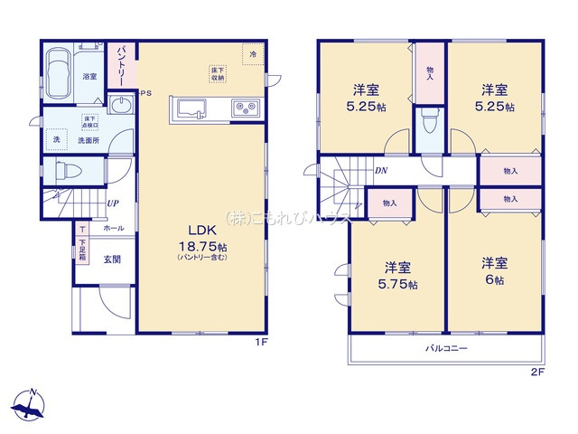 桶川市鴨川1丁目433番　新築一戸建て　ハートフルタウン　Dの区画図|【全8棟・D号棟】