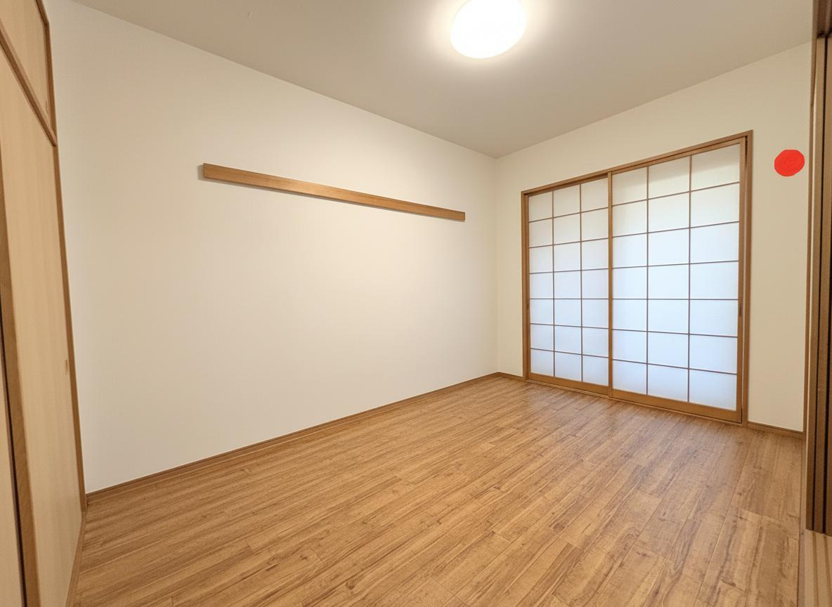 和室約6畳の広さはご夫婦の寝室やリビングダイニングとあわせて広い空間としてもご利用頂けます。※画像は実際の写真にAI加工（家具や調度品の削除や配置）を加えたもので実際とは異なる場合があります