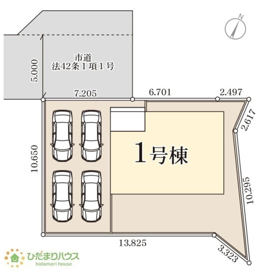 【区画図】 | 第1下妻市下妻丙　新築戸建 | ご家族でお車に乗る方に！駐車場4台分あります！