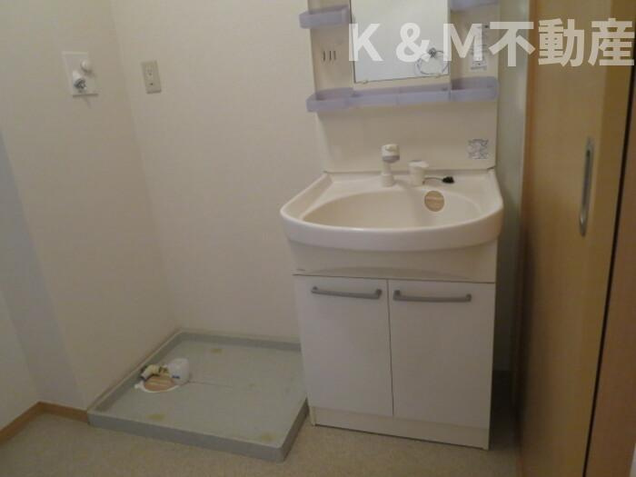 リシアンサス・ガーデンBの洗面所|ゆったりとスペースのある洗面所