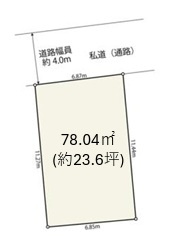 東村山市秋津町2丁目・全1棟　新築一戸建　～食洗機付～の区画図|交通量の少ない道路に面しているため安全です。