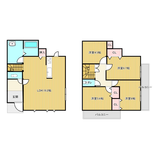 戸塚区柏尾町　新築戸建ての間取り