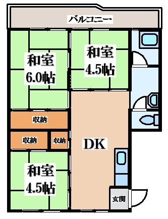 【間取り】 | 三原台B団地