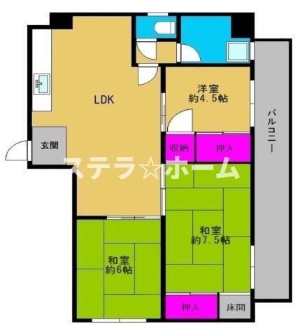 佐伯第一コーポラスの間取り