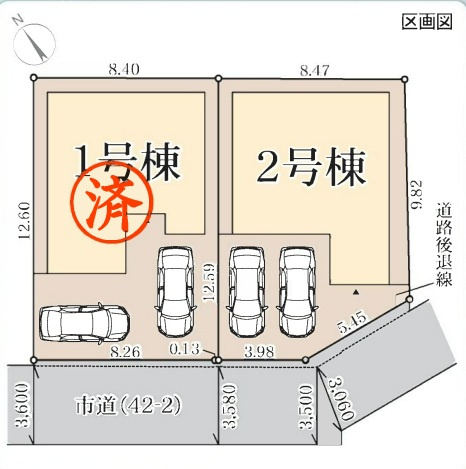 リーブルガーデン岸和田岸城町　2号棟の区画図