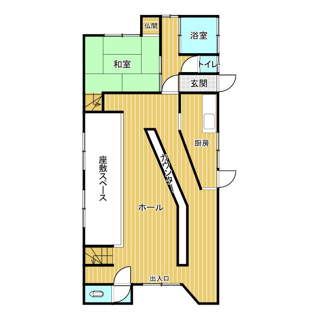 想定年間賃料　72万　想定利回り　20.5％　木造の間取り|１F
