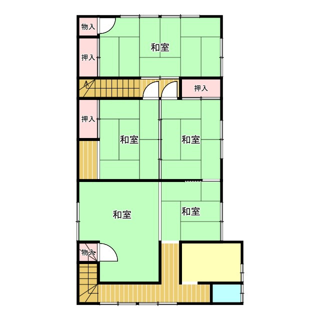 想定年間賃料　72万　想定利回り　20.5％　木造の間取り|２F