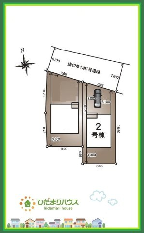 本宮市仁井田第3　新築戸建　2号棟の区画図|たっぷりの陽光と心地よい風が舞い込む住まい♪