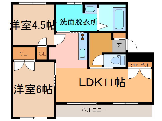 マンション鹿内の間取り