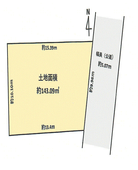 青梅市友田町4丁目　土地全1区画の区画図