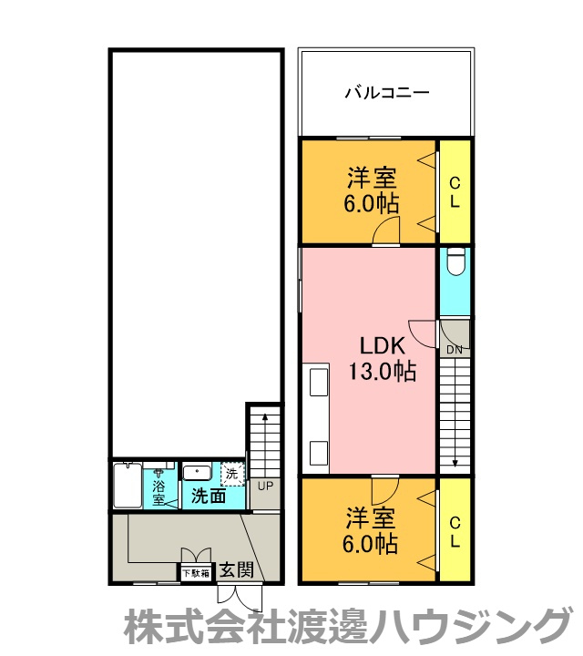 門真市本町テラスハウスの間取り