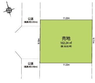 【区画図】 | 川越市谷中　建築条件なし売地　東武東上線『川越駅』バス17分　【芳野小学区】