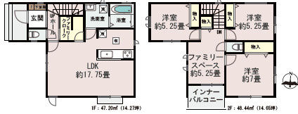 仲介手〇料不要　ハートフルタウン北区池田３丁目769番【高平小・京陵中】の間取り