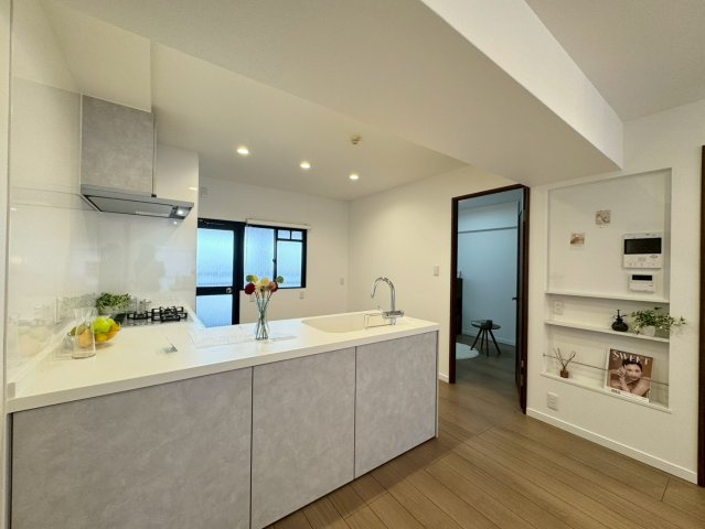 ーサンライフ門司駅前ー2LDKー中古マンション　【門司区　中古マンション】のキッチン|パネルはマグネットパネルです♪
