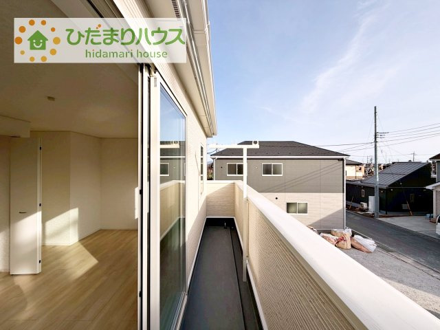【バルコニー】 | 結城市結城第43　新築戸建　2号棟 | あたたかな光が差し込む、南向きのバルコニー(#^^#)