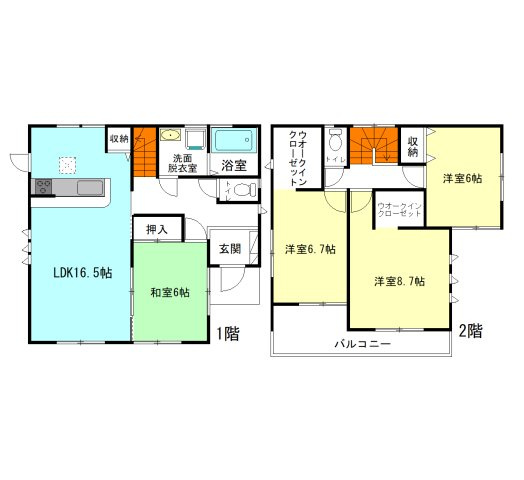 【間取り】 | リーブルガーデン.S前橋市上増田町第3ー① | 2階洋室にはウォークインクローゼット2ヵ所完備！