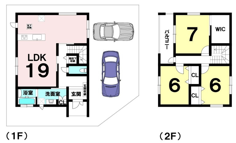 北西・北東の角地・築浅戸建・二見町福里　中古戸建の間取り