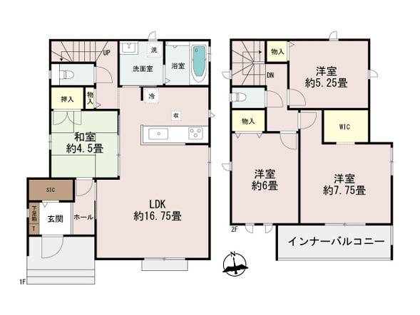 ハートフルタウン沖縄市知花　A号棟の間取り