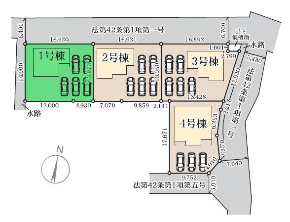 【区画図】 | リーブルガーデン.S高崎市箕郷町生原第7ー① | 敷地面積71坪！お買い物便利な好立地！