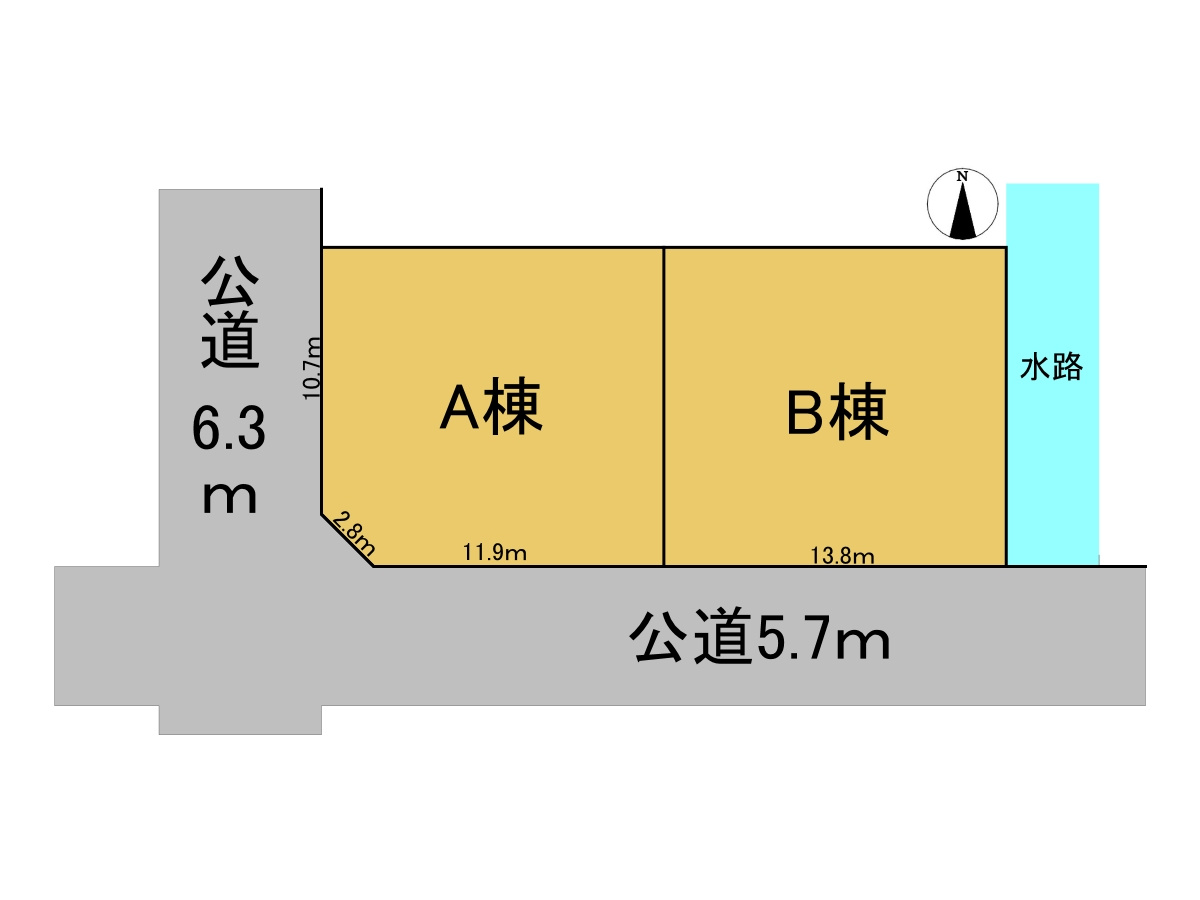 新築戸建　瑞穂市穂積　全2区画分譲の区画図|■区画図
■YAMADA電機の　ヤマダ不動産　株式会社リライフ　
いつでもお問合わせ下さい。