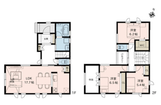 【間取り】 | 新潟市東区船江町1丁目  A棟 | 3LDK＋WICの間取りです。
駐車スペース2台可！