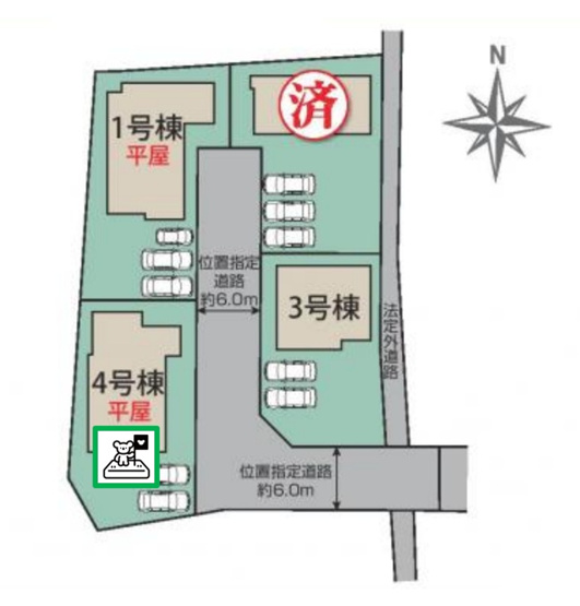 【区画図】 | 前橋市総社町植野　平屋　新築住宅 | 現地ご案内ツアー開催中！早朝やお仕事帰りのご見学にもすぐ対応致します！見学ご予約はコアライブまでお気軽にお問い合わせ下さい！