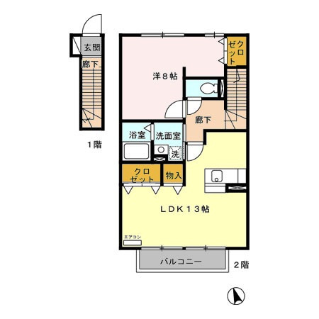 【間取り】 | COZY COURT 2m 秦良