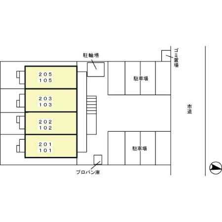 寄京南ハイツの区画図
