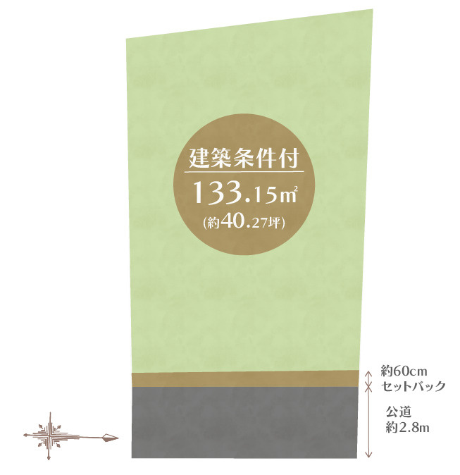 車2台×南向きLDK可×有効面積35.5坪　大東市の土地図