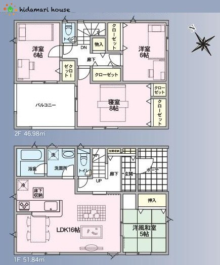 鴻巣市箕田第9　新築戸建　クレイドル01の間取り|4LDK
