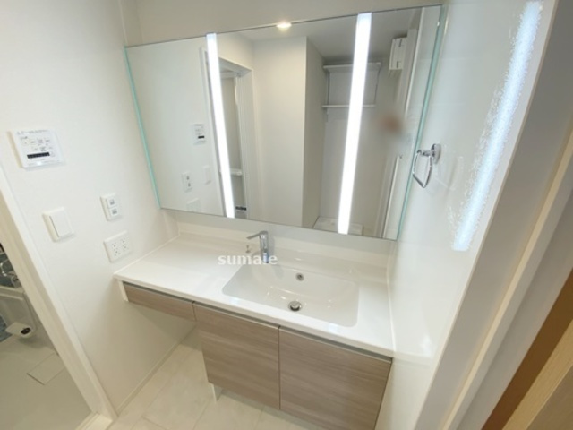 メゾンアイリス ココアの洗面所|大きな洗面台です！