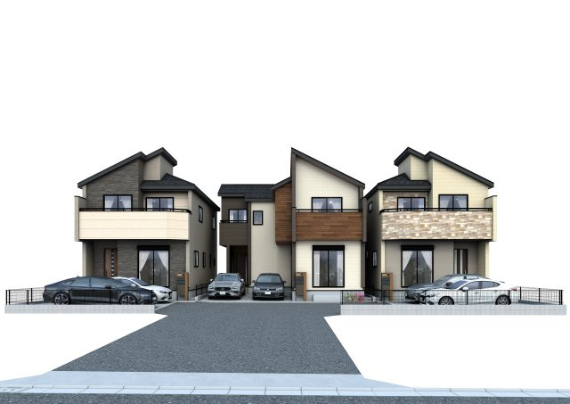 【外観パース】 | 川越市藤原町　新築戸建て　全5棟 | イメージパース②③④号棟