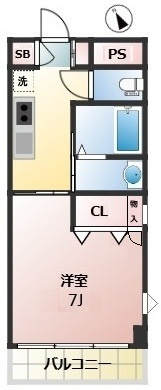 グレイスコートK　駅近　オートロック　女性限定　の間取り