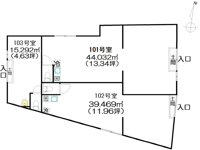 藤沢市辻堂元町１丁目の店舗事務所の間取り