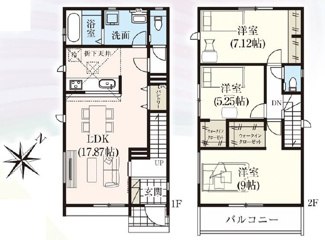 【間取り】 | 糸満市喜屋武（全2棟） | 1号棟　2590万円