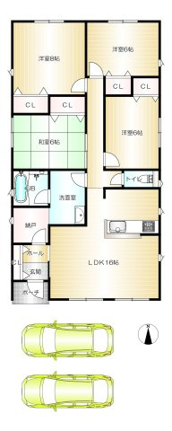 クレイドルガーデン阪南市自然田第３　１号棟　新築戸建の間取り