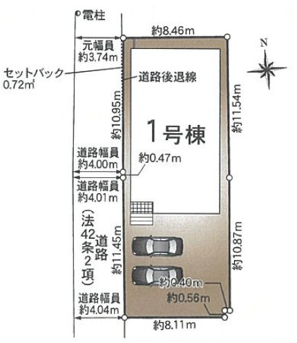 クレイドルガーデン阪南市自然田第３　１号棟　新築戸建の区画図
