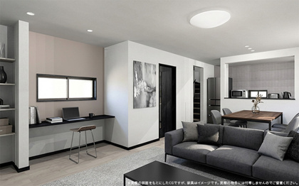 【完成予想図】 | 【LDK　イメージパース】
※画像は設計図面を基に作成したイメージです。