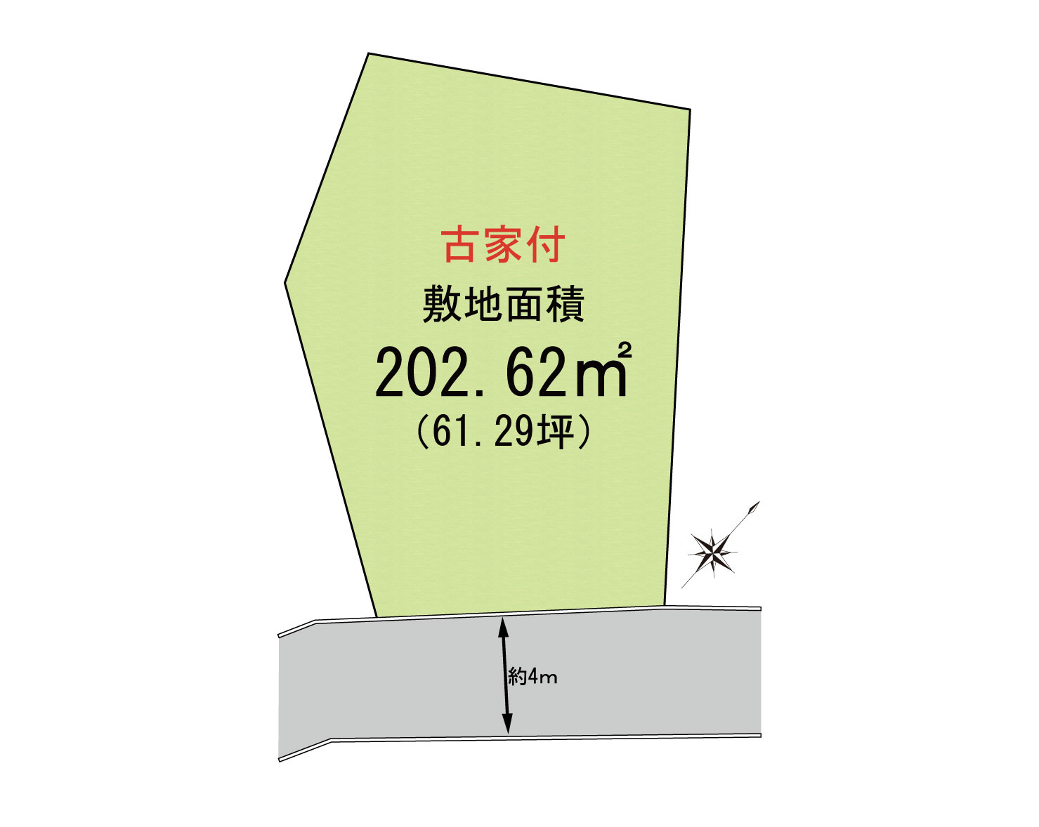 阪南市箱作　古家付き土地の土地図
