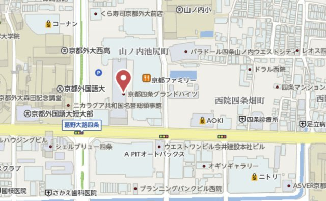 京都四条グランドハイツ　4階の地図
