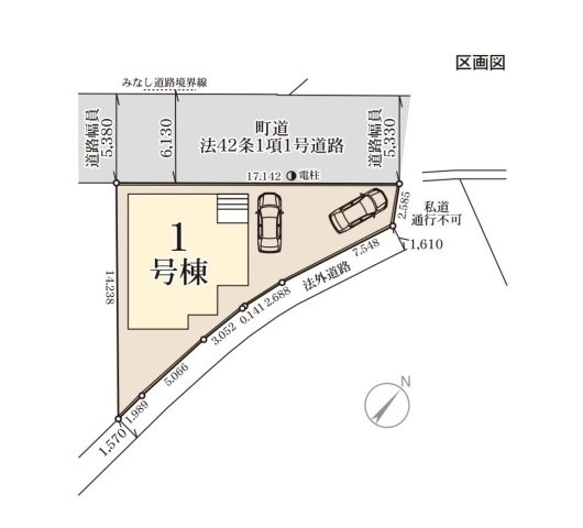糟屋郡粕屋町柚須第2-１棟（１号棟）の区画図|配置図（1号棟）