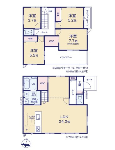 福岡市早良区重留１丁目第5-４棟（3号棟）の区画図|配置図（3号棟）