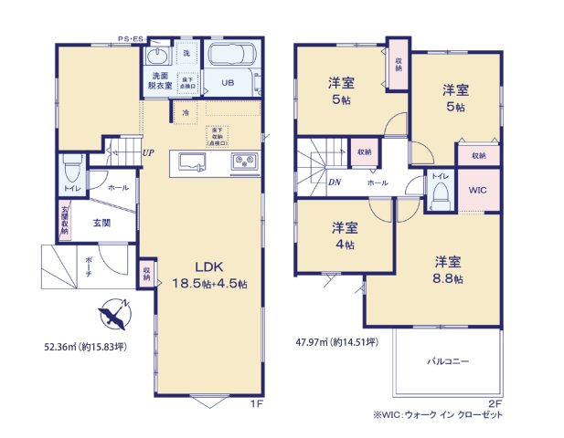 福岡市東区香椎駅東１丁目第4-1棟（１号棟）の区画図|配置図（1号棟）
