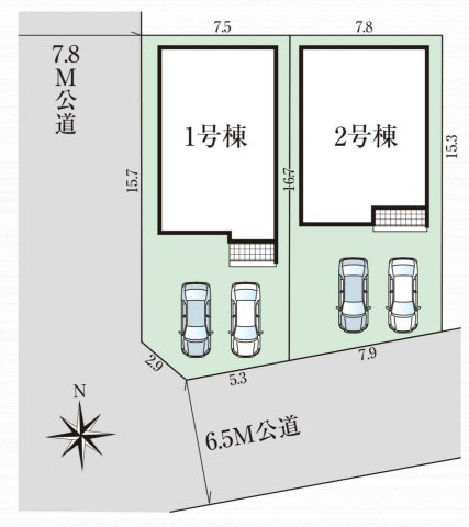 【仲介手数料無料／中川区】グラファーレ名古屋市中川区中須町2期②の区画図