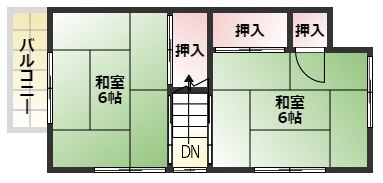 高台の眺望を365日楽しめる土地の参考プラン|現存する家屋の2階間取図