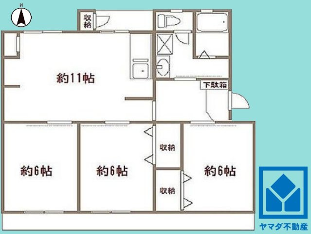 醍醐上ノ山団地Ａ３の間取り